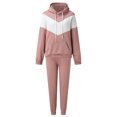 thumbnail image 2 of Long Sleeve Tops Ladies Fashion Slim Sports Long Sleeve Two-piece Color Block Sweatshirt Set, 2 of 6