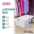 thumbnail image 3 of Sterilite 106 Qt Clear Plastic Stackable Storage Bin w/ White Latch Lid, 24 Pack, 3 of 10