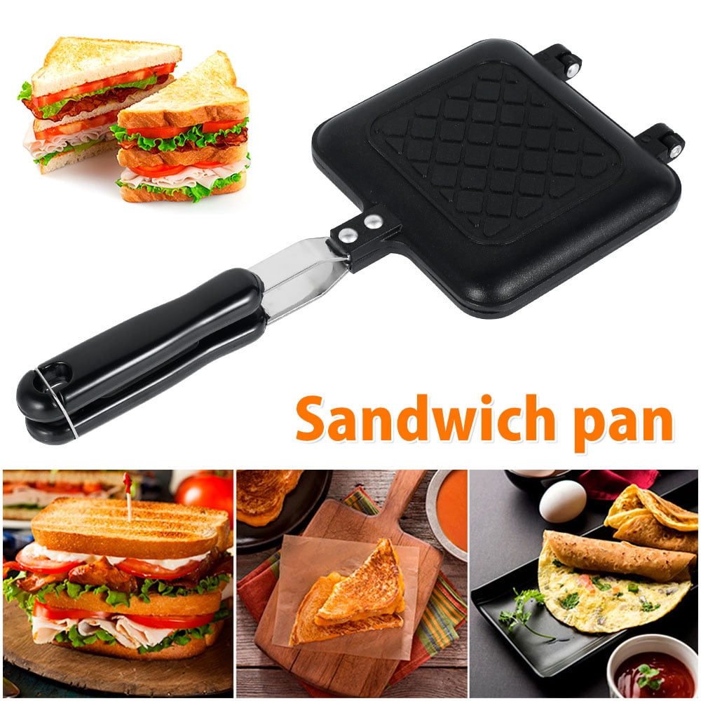 HOTBEST Sandwich Toaster Maker Grill Breakfast Camping Stoe Stainless Toaster Aluminium Cool Touch Handle Suitable for Making Sandwiches, Panini