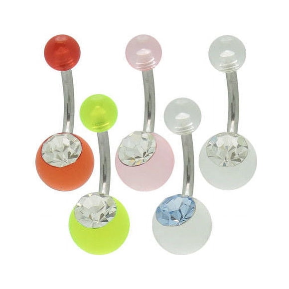 Jeweled Acrylic Belly Button Ring