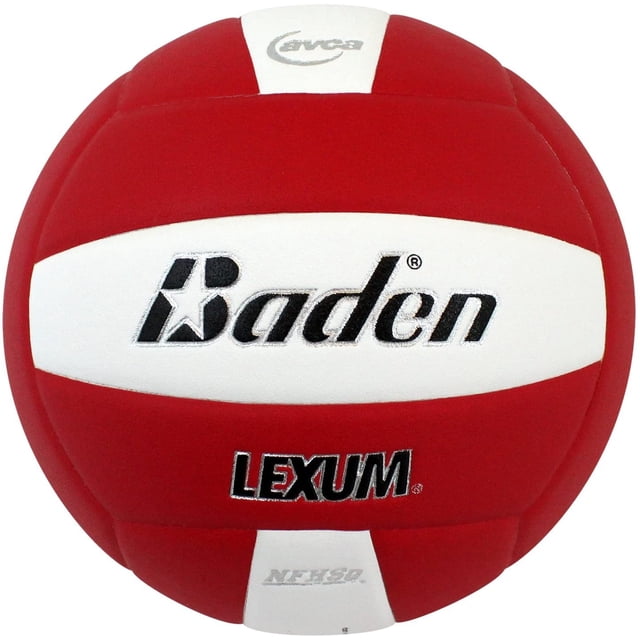 Baden LEXUM Ballon de Volleyball Intérieur en Microfibre - Ballon de Jeu Officiel Approuvé par la NFH, Rouge/blanc