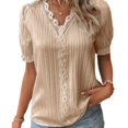 thumbnail image 1 of Dames Verticales à Rayures à Manches Blouse Décontractée Tenue de Vacances de Style Élégant, 1 of 7