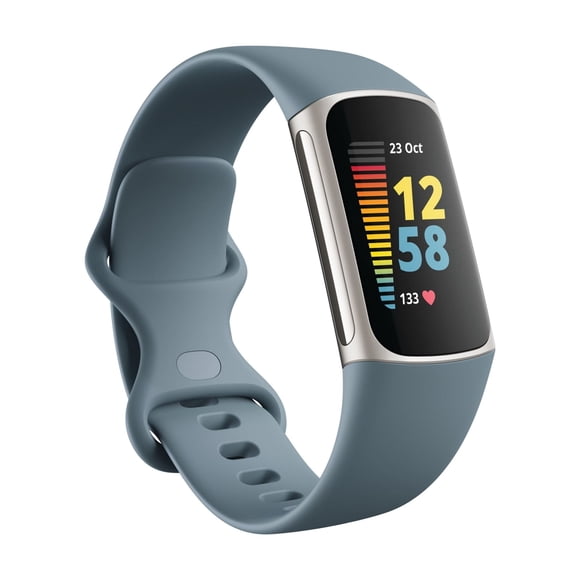 Remis à Neuf Fitbit Charge 5 Traqueur de Mise en Forme et d'Activité (Wi‐Fi) Platine (Grade B)
