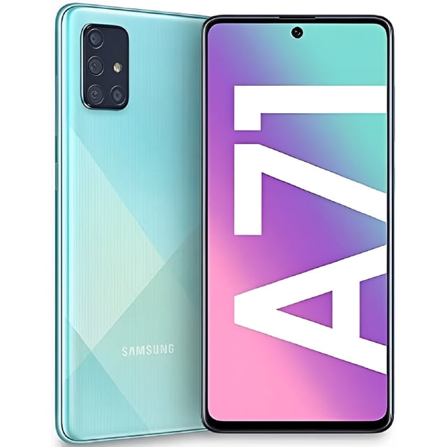 Refurbished Samsung Galaxy A71 4G - 128GB – Prism Crush Blue – 64MP Quad Rear & 32MP Front Camera - Fully Unlocked Smartphone - Excellent Condition