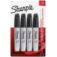 thumbnail image 1 of Marqueurs permanents Sharpie, pointe biseautée, noir, 4 unités, 1 of 7