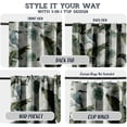 thumbnail image 3 of Vargottam Cotton Curtains for Windows - 3-in-1 Rod Pocket/Back Tab Short Window Drapes - Light Filtering Cotton Panels - Set of 2, 52"x63" - Tropical Leaves And Bird Print (Green), 3 of 8