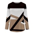 thumbnail image 4 of FAIWAD Women's Long Sleeve Tunic Tops Round Neck Color Block Plus Size Comfy Pullover Tops, 4 of 5
