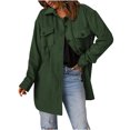 thumbnail image 2 of EGNMCR Veste à Manches Longues pour Femmes, Sans Capuche, Décontractée, Col en V, Couleur Unie, 2 of 9