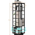 thumbnail image 2 of Garvee Revolving Bookshelf 15.7 x 15.7 x 54.1", 4 Tier 360°, Metal Frame with Safety Rails, Black, 2 of 8