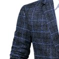 thumbnail image 3 of XZNGL Mens Suit Jacket Fine Check Woolen Mens Slim and Handsome Suit Top, 3 of 3