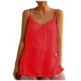 thumbnail image 1 of Mrat Débardeurs d'Entraînement pour Femmes avec Soutien-Gorge Intégré Camisole d'Été Unie à Col Rond Épaules Dénudées Manches Courtes Hauts Blouse Régulière Débardeurs d'Entraînement pour Femmes avec Soutien-Gorge Intégré S-1 Rouge-A L, 1 of 8