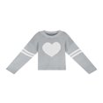 thumbnail image 3 of Pull pour Femmes Manches Longues Col Tricoté Cœur Ample Fête de Rue Chemise Décontractée Rose TG, 3 of 5