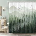 thumbnail image 5 of YULSATU Rideau de Douche en Polyester Vert Forêt Brumeuse, 72 Pouces x 72 Pouces Imperméable, 5 of 5