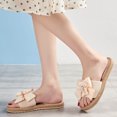 thumbnail image 3 of LSLJS Women's Summer Flip-Flops Rhinestone Pearl Flower Flat Beach Sandals, Flats Shoes, 3 of 8
