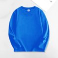 thumbnail image 2 of Tranfacy Kids Long Sleeve T Shirts Solid Color Round Neck Pullover Activewear Base Layer Comfortable Fitting Everyday Wear, 2 of 4