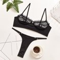 thumbnail image 1 of XZNGL Women Sexy Transparent Underwear Sling Solid Color Shortened Underwear Set, 1 of 1