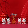 thumbnail image 2 of fastboy Chinese Rabbit Statue Bunny Figurine Craft for Holiday Store Decoration Peace, 2 of 9