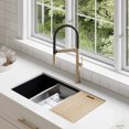 thumbnail image 2 of STYLISH Single Handle Brushed Gold with Black Spout Hose Pull Out Three Modes Kitchen Faucet, 2 of 9