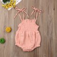 thumbnail image 2 of Kmbangi Bébé Été Coton Fronde Romper Dentelle jusqu'à Stretch Ruched Combinaison, 2 of 9