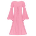 thumbnail image 4 of Doomiva Robe Renaissance Rétro à Manches Cloche pour Filles Enfants Costume Médiéval Halloween Cosplay Longue Robe Maxi Rose 6, 4 of 7