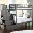 thumbnail image 2 of Pemberly Row Traditional Staircase Bunk Twin Over Twin in Gray, 2 of 8