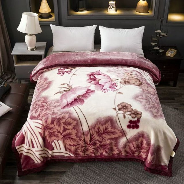 Thickened Raschel Blanket Winter Warm Wedding Blanket Double-sided Fleece Office Nap Blanket Double-layer Blanket Gift Blanket