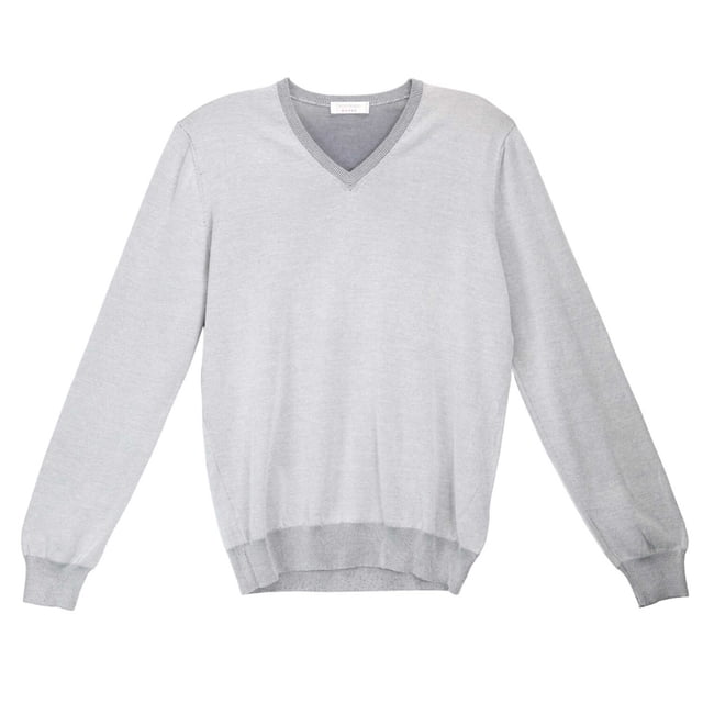 Gran Sasso Chandail à Col en V Gris pour Homme - 40 US / 50 EU