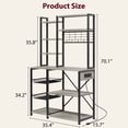 thumbnail image 2 of Ourlova Bakers Rack with Power Outlet, Microwave Stand with 2 Wire Drawer, Industrial Coffee Bar Station, 7-Tier Kitchen Bakers Rack with Large Storage, 2 of 7