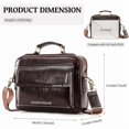 thumbnail image 3 of Men's Leather Briefcase Shoulder Bag Brown, 3 of 4