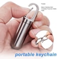 thumbnail image 3 of Stainless Steel Keychain Holder, Waterproof Single Chamber Container for Travel Camping, with Lightweight Portable Design for Emergency Pills and Vitamins, 3 of 7