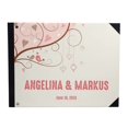 thumbnail image 1 of Darling Souvenir Grey Hanging Heart & Love Birds Printed Hardbound Cover Guestbook For Wedding Guest Sign In Book Registry-9 x 12 Inches, 1 of 5
