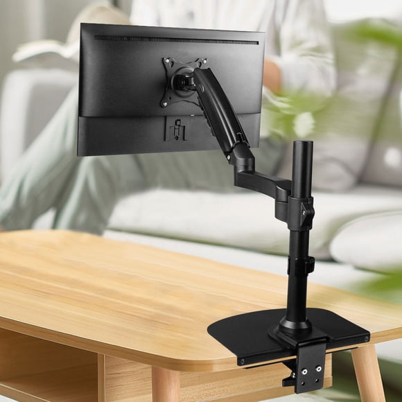 ELAYARD 1Set Robust Monitor Arm Desk Stand Plate in Black Steel for Secure Monitor Fixing