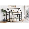 thumbnail image 3 of DAJU Twin over Twin House Bunk Bed with Built-in Ladder,Black, 3 of 12