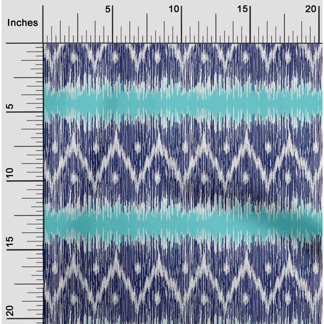 oneOone Tissu Polyester Lycra Chevron Imprimé Ikat Tissu au Mètre 56 Pouces de Large