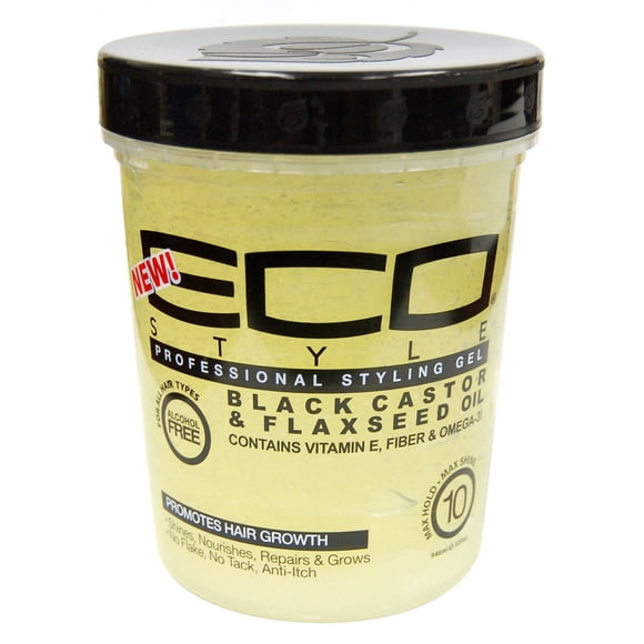 Beauty Logica Eco Style Gel Black Castor & Flaxseed Oil, 32 oz 32 Ounce