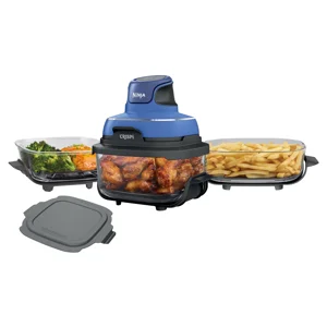 Ninja Crispi 5-in-1 Portable Glass Air Fry Cooking System, 3 Containers and Cover