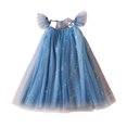 thumbnail image 2 of LOVZFMLL Jupe Princesse pour Filles d'Été à Manches Courtes, à Volants, Col Rond, en Dentelle Brodée, en Maille, avec Nœud, 2 of 3