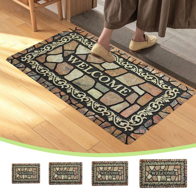 Sentmoon Tapis de Salle de Bain Tapis de Cuisine pour Plancher Simulation Vision Tapis de Porte d'Entrée Tapis de Porte de Salle de Bain Tapis de Sol à l'Entrée de la Salle de Bain pour Garage, Patio, VR, Camping