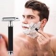 thumbnail image 2 of Double Edge Safety Razor Stainless Steel Manual Shaving Razor Long Handle Traditional Razor, 2 of 6