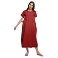 thumbnail image 2 of Moomaya Robe de Nuit à Manches Courtes pour Femmes en Coton, Ligne A, Maxi, Tenue de Nuit, 2 of 5