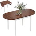 thumbnail image 1 of HOMCOM 55" Wood Kitchen Table, Drop Leaf Tables for Small Spaces, Brown, 1 of 10