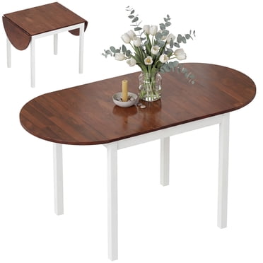 HOMCOM Table de Cuisine en Bois de 55 Pouces, Tables à Abattants pour Petits Espaces, Brun
