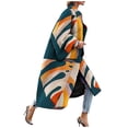 thumbnail image 2 of Babysbule Manteaux pour Femmes Liquidation Mode Femmes Veste Imprimée à Poches Manteau Cardigan Pardessus Long Trench, 2 of 4