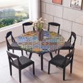 thumbnail image 2 of Rongfmy Vinyl Tablecloth Round Table Cover Cloth Party 48'' 60'' J - 150cm (60 Inch)., 2 of 6
