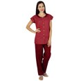 thumbnail image 1 of Bimba Womens Cotton Pajama Night Wear Set Short Sleeve Shirt with Pyjamas - Night Suit, 1 of 8