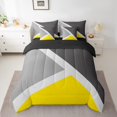 thumbnail image 2 of YST 7-Piece Patchwork Geometric Triangle Bedding Set, Queen Size, Modern Geometry Comforter Set, 2 of 5