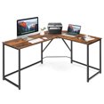 thumbnail image 1 of Costway 58"x 47" L Shaped Corner Computer Desk Home Office Workstation Brown, 1 of 10
