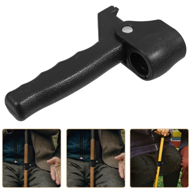 KONTONTY Standing Assistant Cane for Elderly Individuals Durable Black Plastic 1Pack