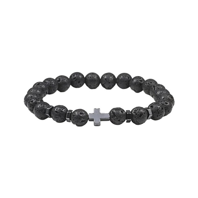 kurtrusly Wide Application Exquisite Beads Bracelet For Versatile Fashion Gifts Bracelets volcanic stone 1Set