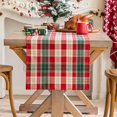 thumbnail image 1 of Plaid Christmas Table Runner, Winter Holiday Snowflake Table Runners, Xmas Decorations Indoor Outdoor Farmhouse Home Kitchen Dining Party Decor, 1 of 6